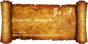 Zsarnai Armanda névjegykártya